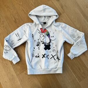 Friendly Unicorn Punk Hoodie in Cement